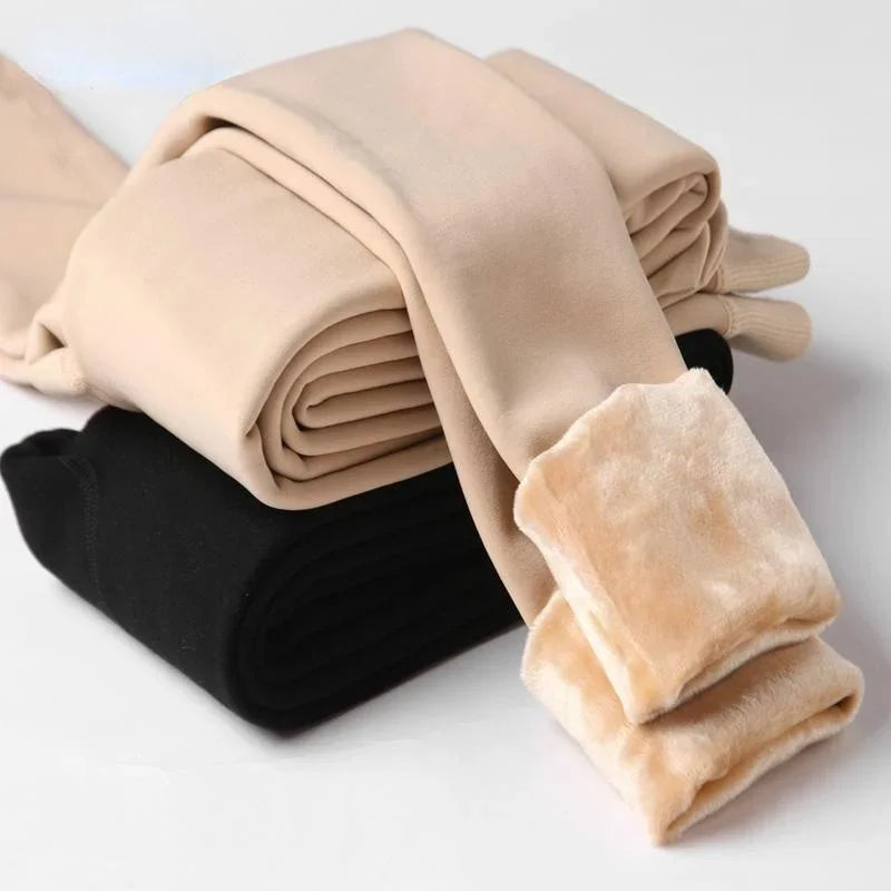 Leggings Chauds Taille Haute en Velours Extensibles pour Femme