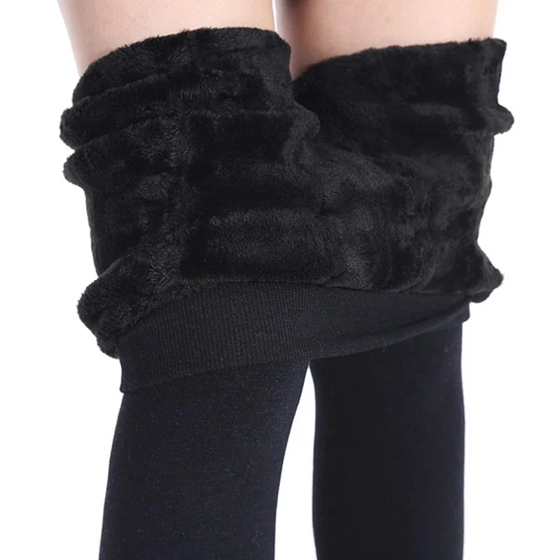 Leggings Chauds Taille Haute en Velours Extensibles pour Femme