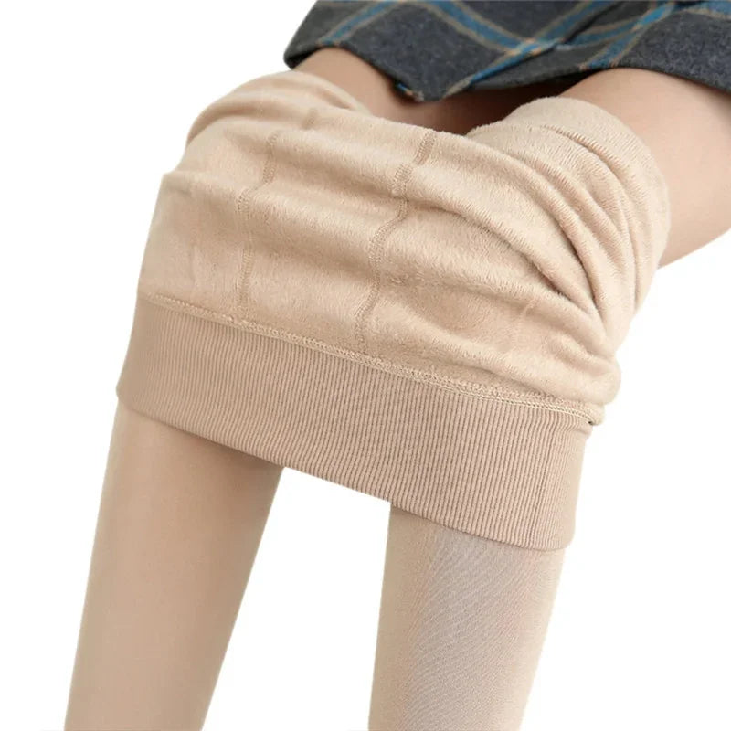 Leggings Chauds Taille Haute en Velours Extensibles pour Femme
