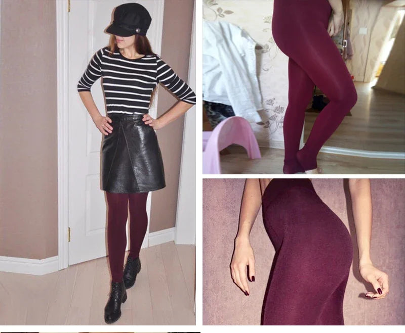 Leggings Chauds Taille Haute en Velours Extensibles pour Femme