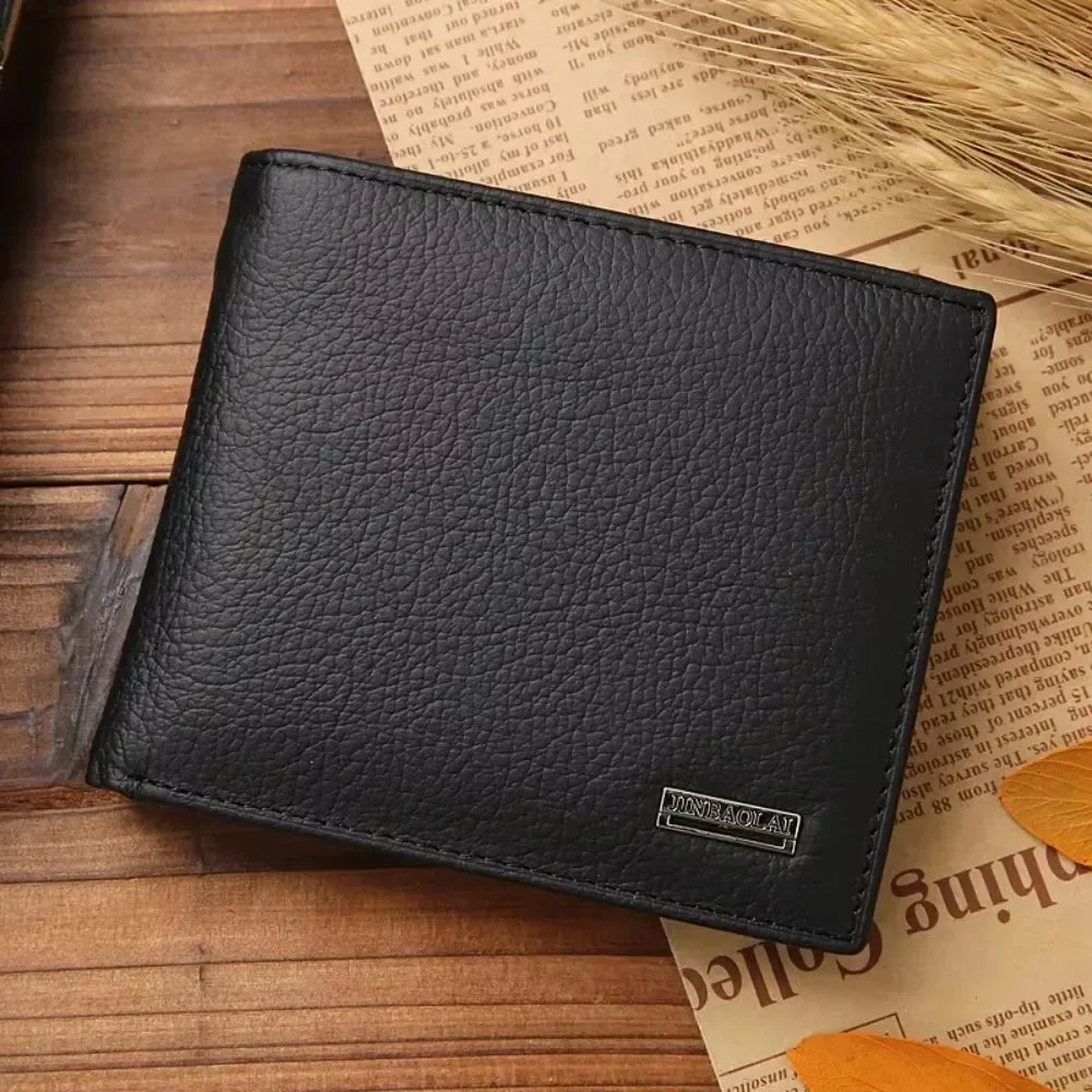 Portefeuille Court Homme en Cuir Véritable Peau de Vache