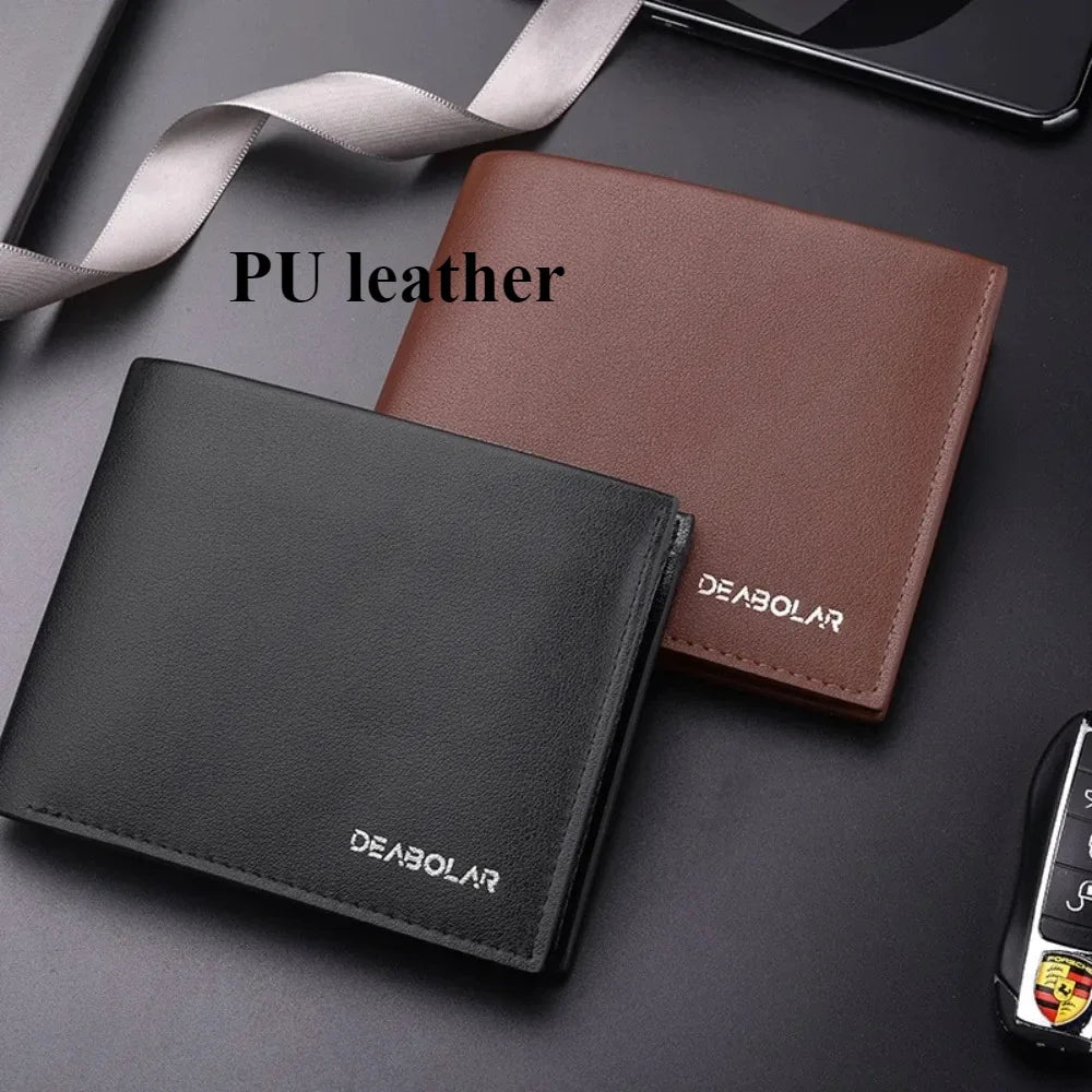 Portefeuille Court Homme en Cuir Véritable Peau de Vache