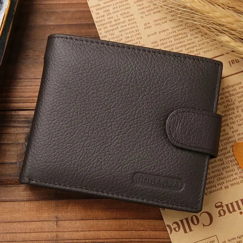 Portefeuille Court Homme en Cuir Véritable Peau de Vache