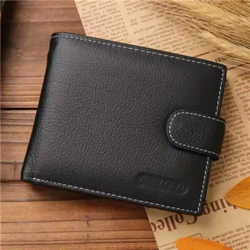 Portefeuille Court Homme en Cuir Véritable Peau de Vache