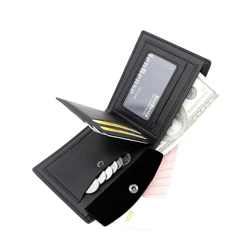 Portefeuille Court Homme Slim en Cuir PU Porte-Carte