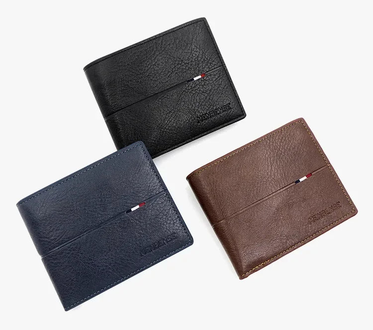 Portefeuille Court Homme Slim en Cuir PU Porte-Carte