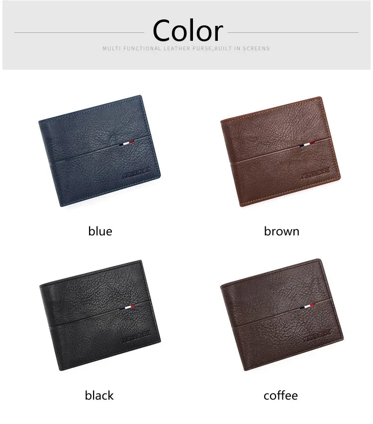 Portefeuille Court Homme Slim en Cuir PU Porte-Carte