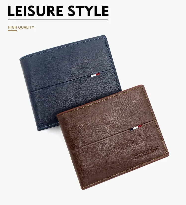 Portefeuille Court Homme Slim en Cuir PU Porte-Carte