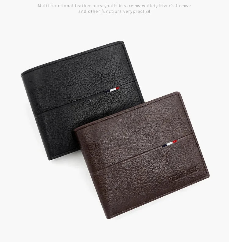 Portefeuille Court Homme Slim en Cuir PU Porte-Carte