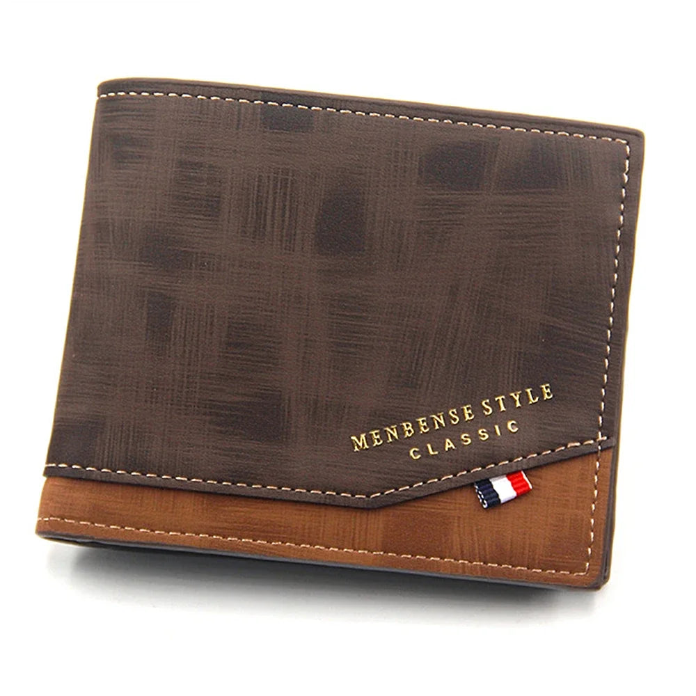 Portefeuille Court Slim en Cuir PU Classique pour Homme