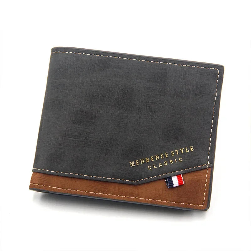 Portefeuille Court Slim en Cuir PU Classique pour Homme