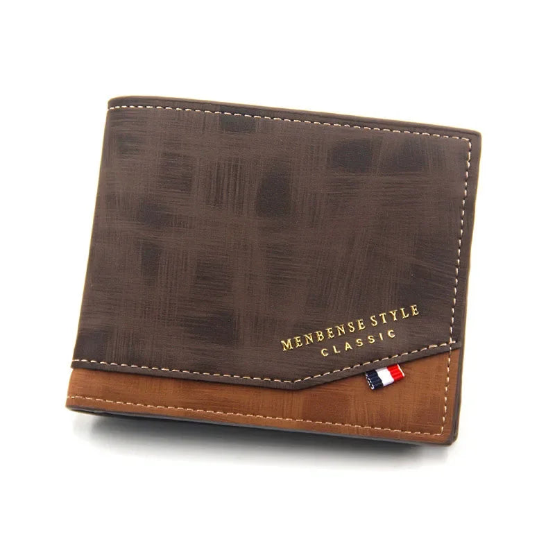 Portefeuille Court Slim en Cuir PU Classique pour Homme