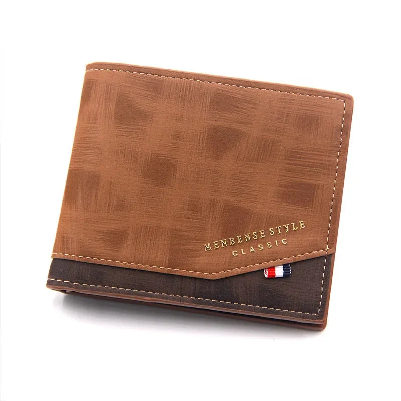 Portefeuille Court Slim en Cuir PU Classique pour Homme