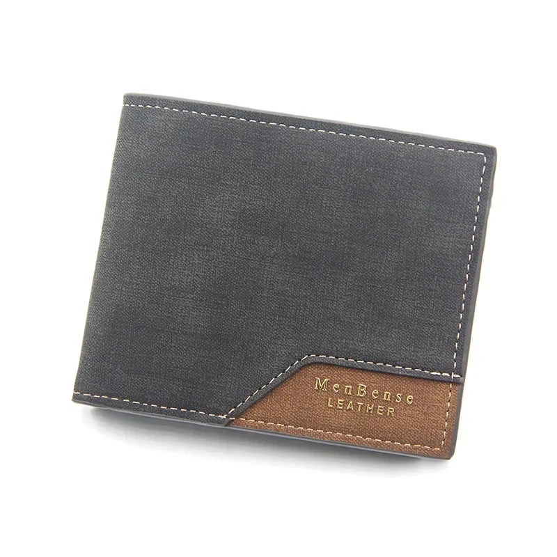 Portefeuille Court Slim en Cuir PU Classique pour Homme