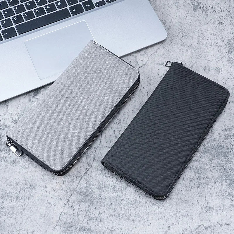 Portefeuille Zippé Long pour Homme Multi-Cartes Grande Capacité