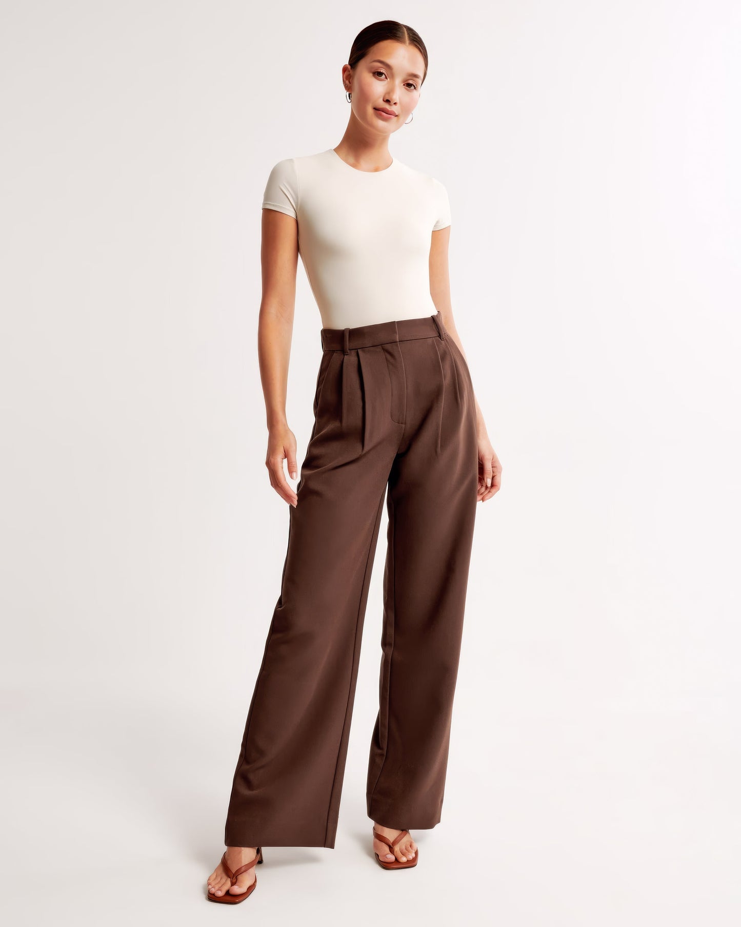 Pantalon large élégant et confortable à taille haute