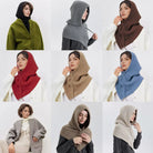 Bonnet-Balaclava Tricoté Avec Écharpe Intégrée pour Femme