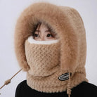 Bonnet Peluche Thermique Avec Écharpe Intégrée et Cache-Cou