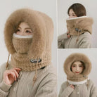 Bonnet Peluche Thermique Avec Écharpe Intégrée et Cache-Cou