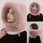 Bonnet Peluche Thermique Avec Écharpe Intégrée et Cache-Cou