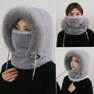 Bonnet Peluche Thermique Avec Écharpe Intégrée et Cache-Cou