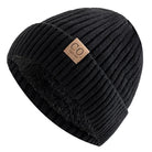 Bonnet Tricot Doublé Fourrure Bicolore Unisexe Chaud Hiver
