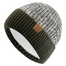 Bonnet Tricot Doublé Fourrure Bicolore Unisexe Chaud Hiver