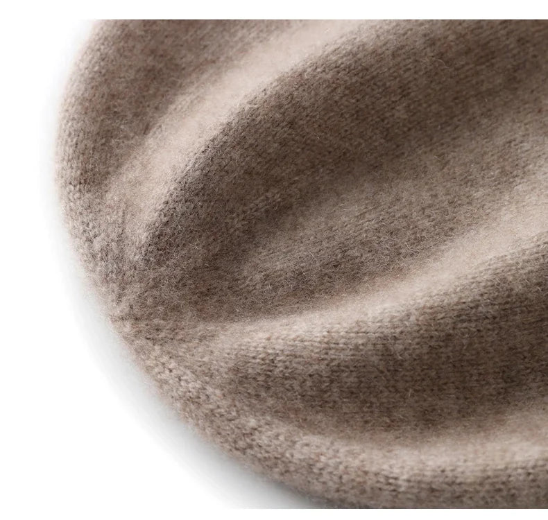 Bonnet Tricoté 100% Cachemire Unisexe Chaud Décontracté Extérieur