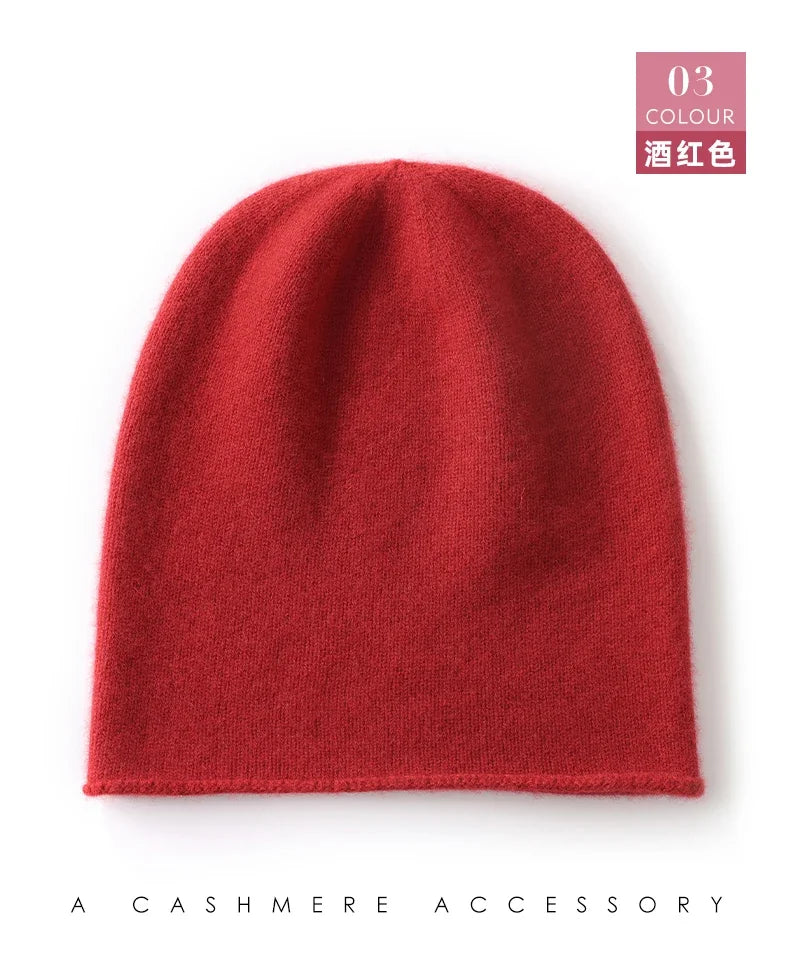 Bonnet Tricoté 100% Cachemire Unisexe Chaud Décontracté Extérieur