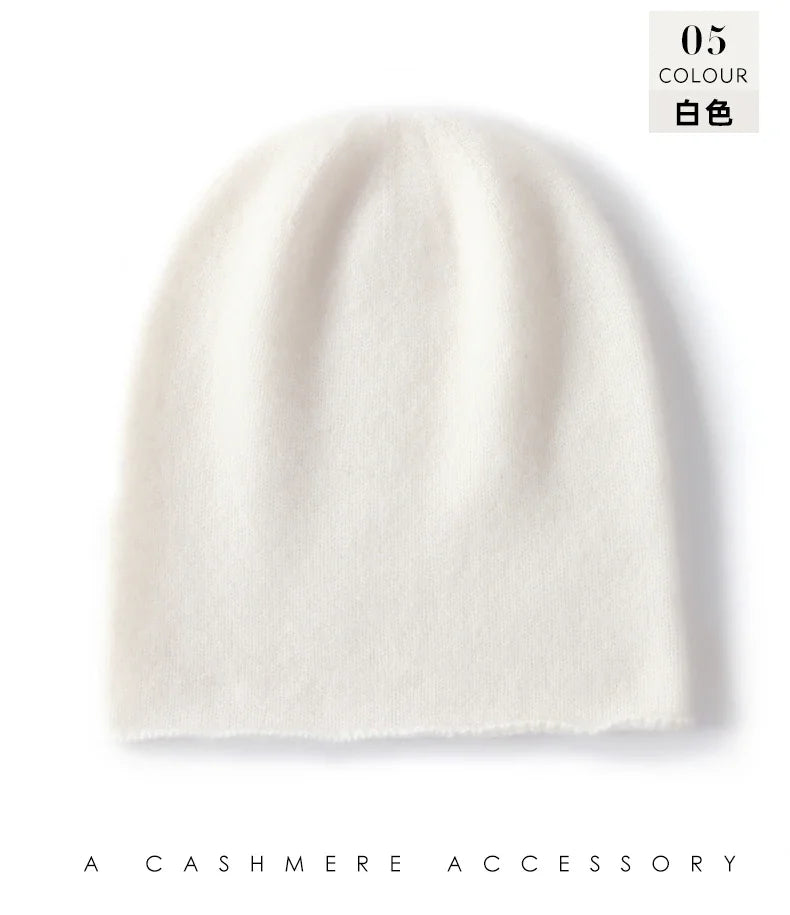 Bonnet Tricoté 100% Cachemire Unisexe Chaud Décontracté Extérieur