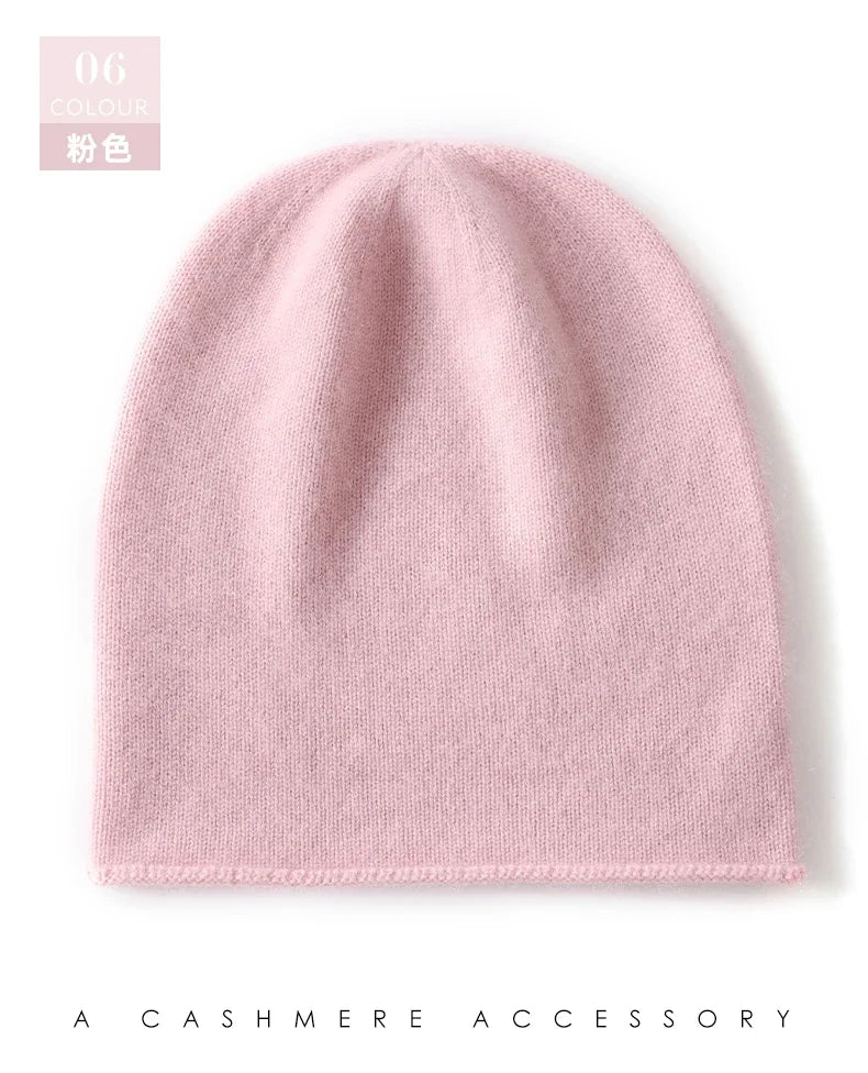 Bonnet Tricoté 100% Cachemire Unisexe Chaud Décontracté Extérieur