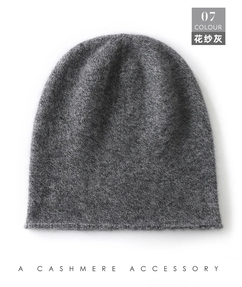 Bonnet Tricoté 100% Cachemire Unisexe Chaud Décontracté Extérieur