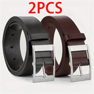 Ceinture Cuir PU pour Homme Boucle Ardillon Métal Décontractée