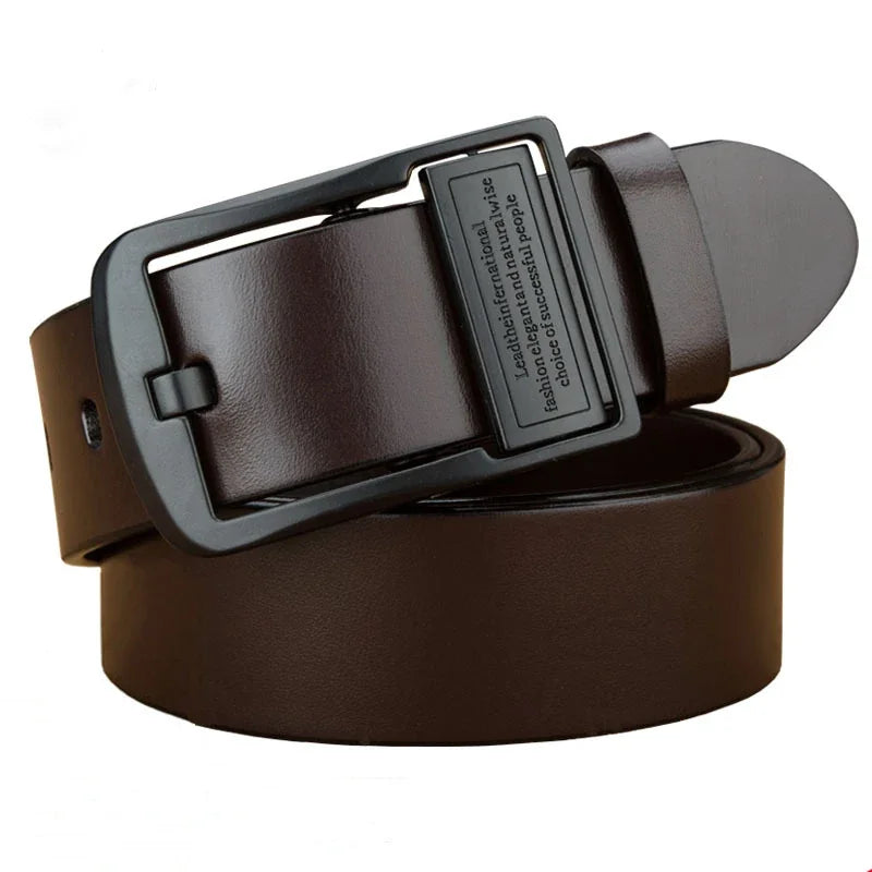 Ceinture en Cuir pour Homme Boucle Noire Décontractée Polyvalente