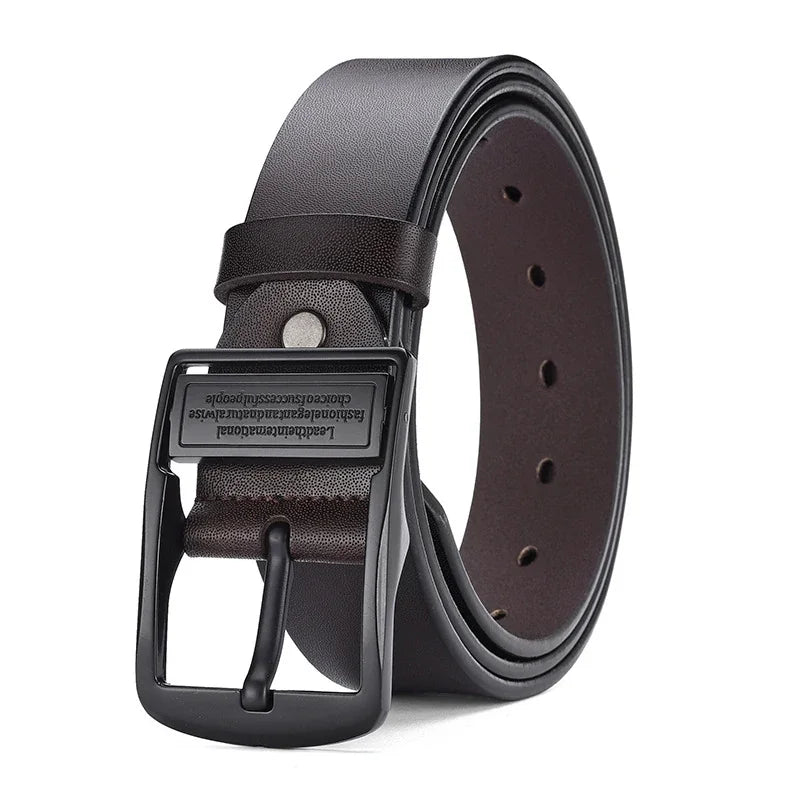 Ceinture en Cuir pour Homme Boucle Noire Décontractée Polyvalente