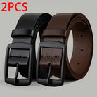 Ceinture en Cuir PU pour Homme Boucle Ardillon Métal