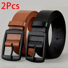 Ceinture en Cuir PU pour Homme Boucle Ardillon Métal