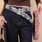 Ceinture en Daim Style Y2K Rose et Blanc