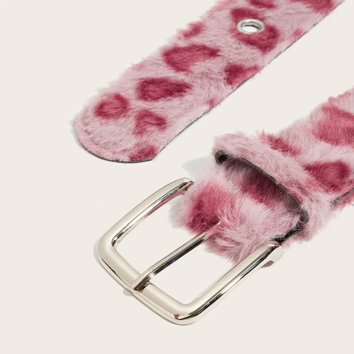 Ceinture en Daim Style Y2K Rose et Blanc