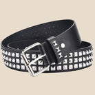Ceinture Punk Avec Rivets Pyramide et Perle Carrée