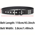 Ceinture Punk Avec Rivets Pyramide et Perle Carrée