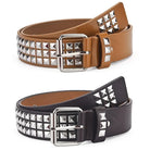 Ceinture Punk Avec Rivets Pyramide et Perle Carrée