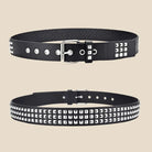 Ceinture Punk Avec Rivets Pyramide et Perle Carrée