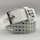 Ceinture Punk Avec Rivets Pyramide et Perle Carrée