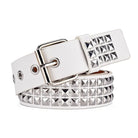 Ceinture Punk Avec Rivets Pyramide et Perle Carrée