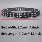 Ceinture Punk Y2K Unisexe Double Trou sans Perforation 3,7 cm