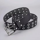 Ceinture Punk Y2K Unisexe Double Trou sans Perforation 3,7 cm