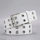 Ceinture Punk Y2K Unisexe Double Trou sans Perforation 3,7 cm