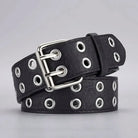 Ceinture Punk Y2K Unisexe Double Trou sans Perforation 3,7 cm