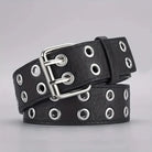 Ceinture Punk Y2K Unisexe Double Trou sans Perforation 3,7 cm